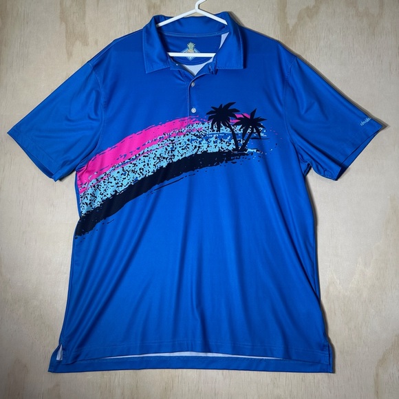 Chubbies The Weekend Has Arrived Golf Polo Shirt Mens XL Blue Short Sleeve - Picture 1 of 9